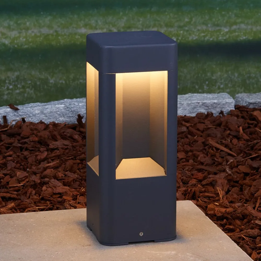 Lucande LED-sokkellampe Annika, antracit, metal, 30 cm