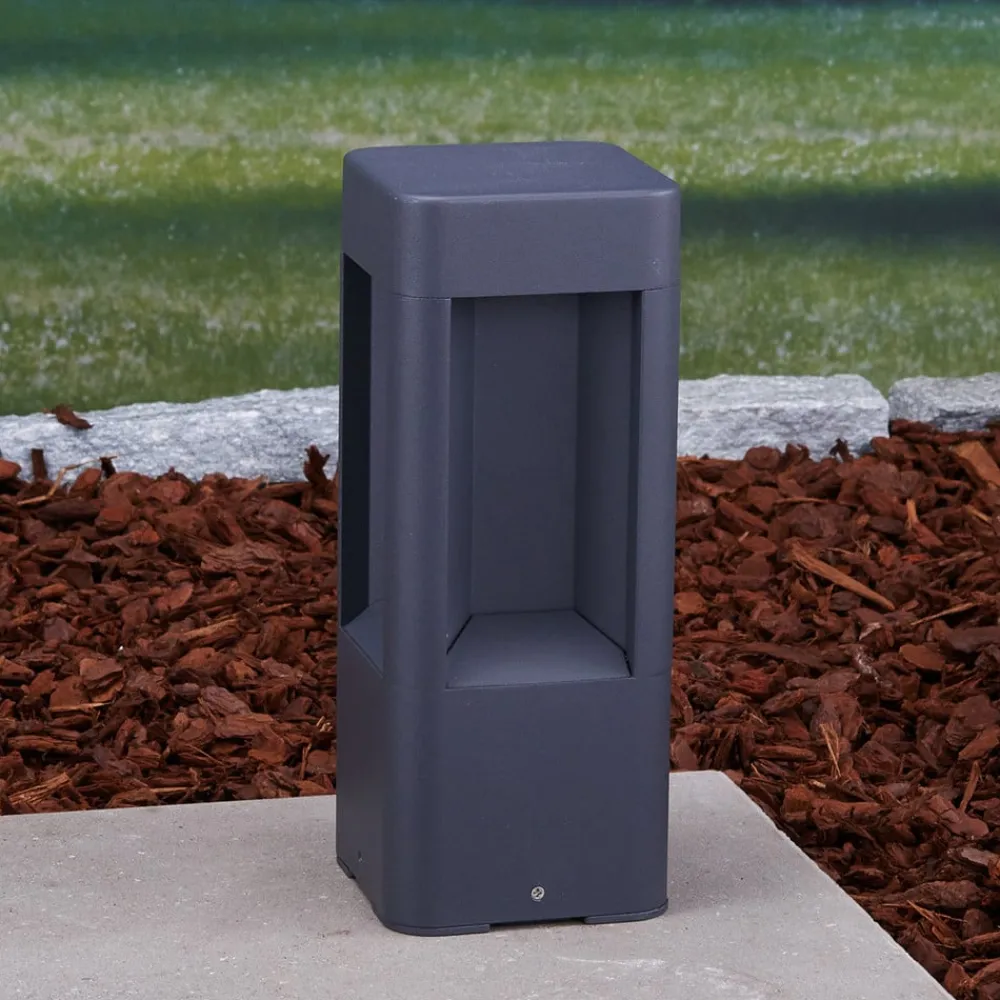 Lucande LED-sokkellampe Annika, antracit, metal, 30 cm