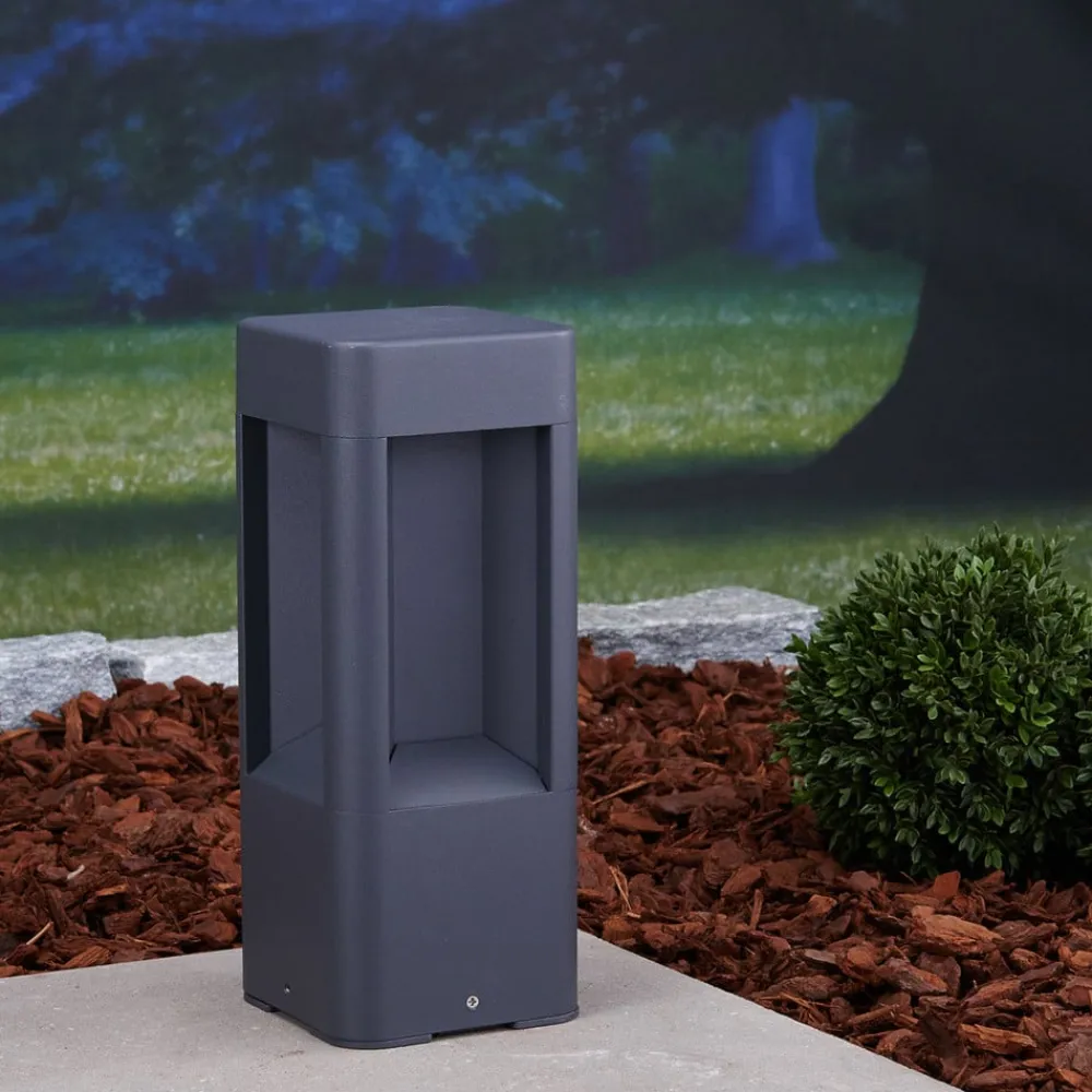 Lucande LED-sokkellampe Annika, antracit, metal, 30 cm