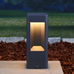 Lucande LED-sokkellampe Annika, antracit, metal, 30 cm