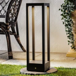 LED-sokkellampe Carlota, 50 cm, antracit, aluminium^Lucande Online