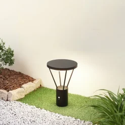 Lucande Solcelle Lampe Med Sensor|Sokkellamper Med Sensor>LED-sokkellampe Elario, 44 cm, sort, sensor