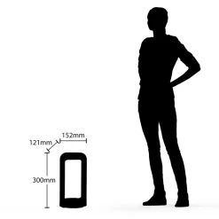 LED-sokkellampe Habsa, 30 cm, antracit, metal^Lucande Hot