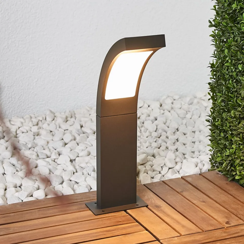 Lucande Sokkellamper>LED-sokkellampe Juvia, 40 cm, antracit, IP54