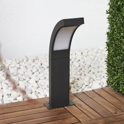 Lucande Sokkellamper>LED-sokkellampe Juvia, 40 cm, antracit, IP54