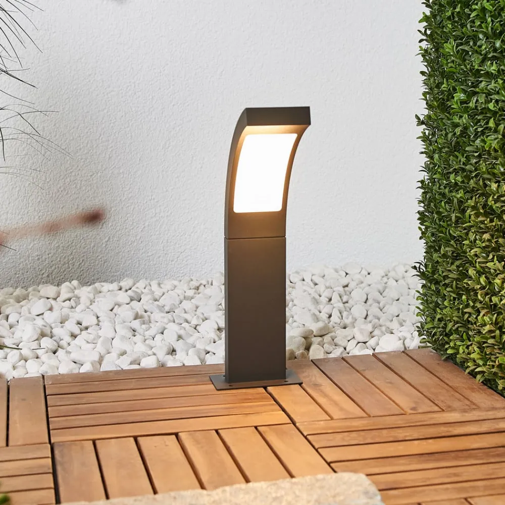 Lucande Sokkellamper>LED-sokkellampe Juvia, 40 cm, antracit, IP54