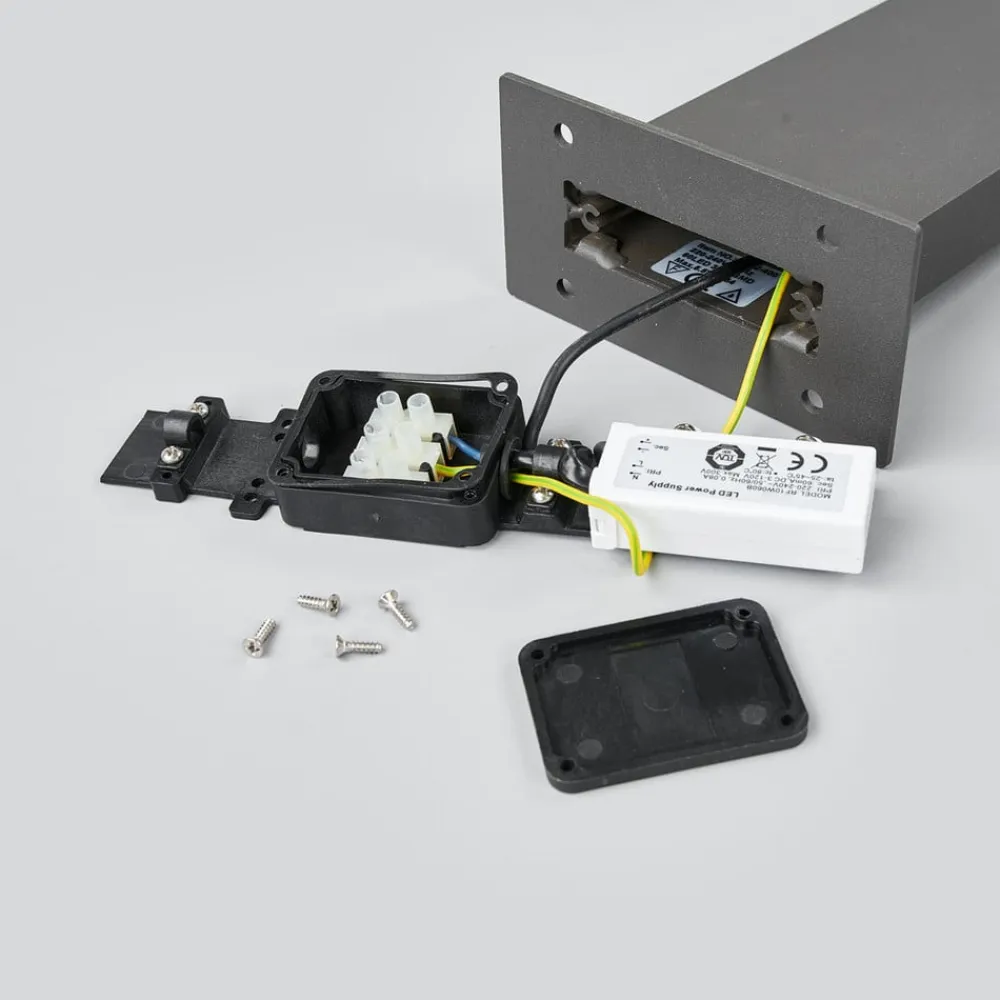 Lucande Sokkellamper>LED-sokkellampe Juvia, 40 cm, antracit, IP54