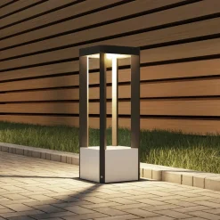 LED-sokkellampe Kalisa, IP65, 42 cm, grå, metal^Lucande Clearance