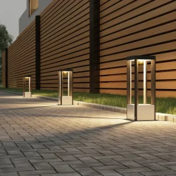 LED-sokkellampe Kalisa, IP65, 42 cm, grå, metal^Lucande Clearance