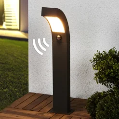 Lucande LED-sokkellampe Lennik, sensor, 60 cm, antracit