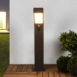 Lucande LED-sokkellampe Lennik, sensor, 60 cm, antracit