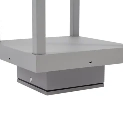 Lucande LED-sokkellampe Lealan, grå, metal, 23 cm, IP54