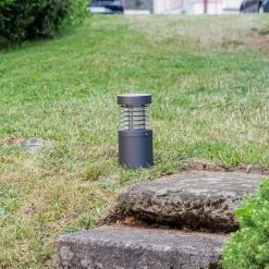 Lucande LED-sokkellampe Lucius, 27 cm, antracit, IP54