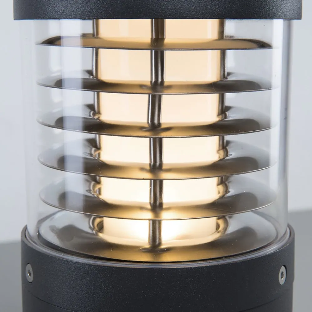 Lucande LED-sokkellampe Lucius, 27 cm, antracit, IP54