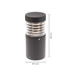Lucande LED-sokkellampe Lucius, 27 cm, antracit, IP54
