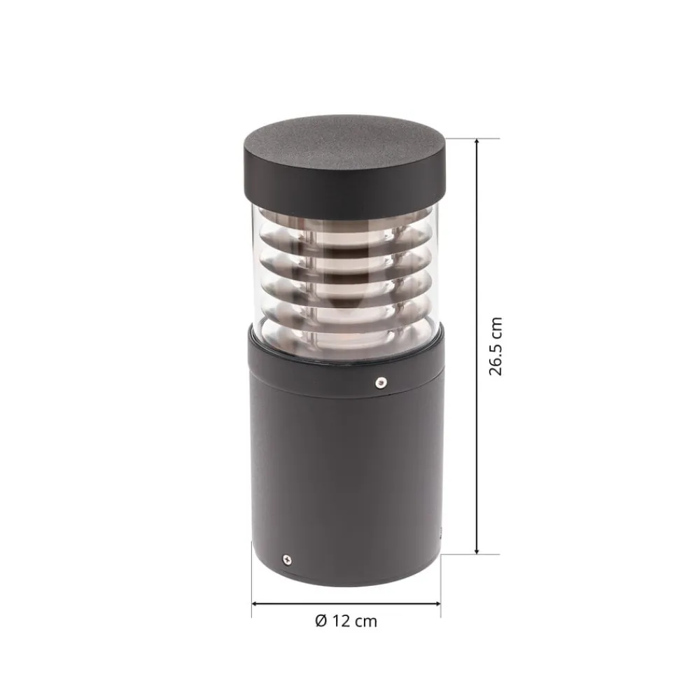 Lucande LED-sokkellampe Lucius, 27 cm, antracit, IP54