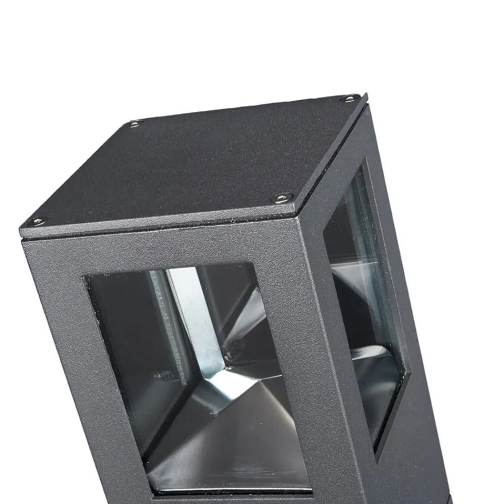 Lucande Terrassebelysning>LED-sokkellampe Nicola, 20 cm, antracit, IP54