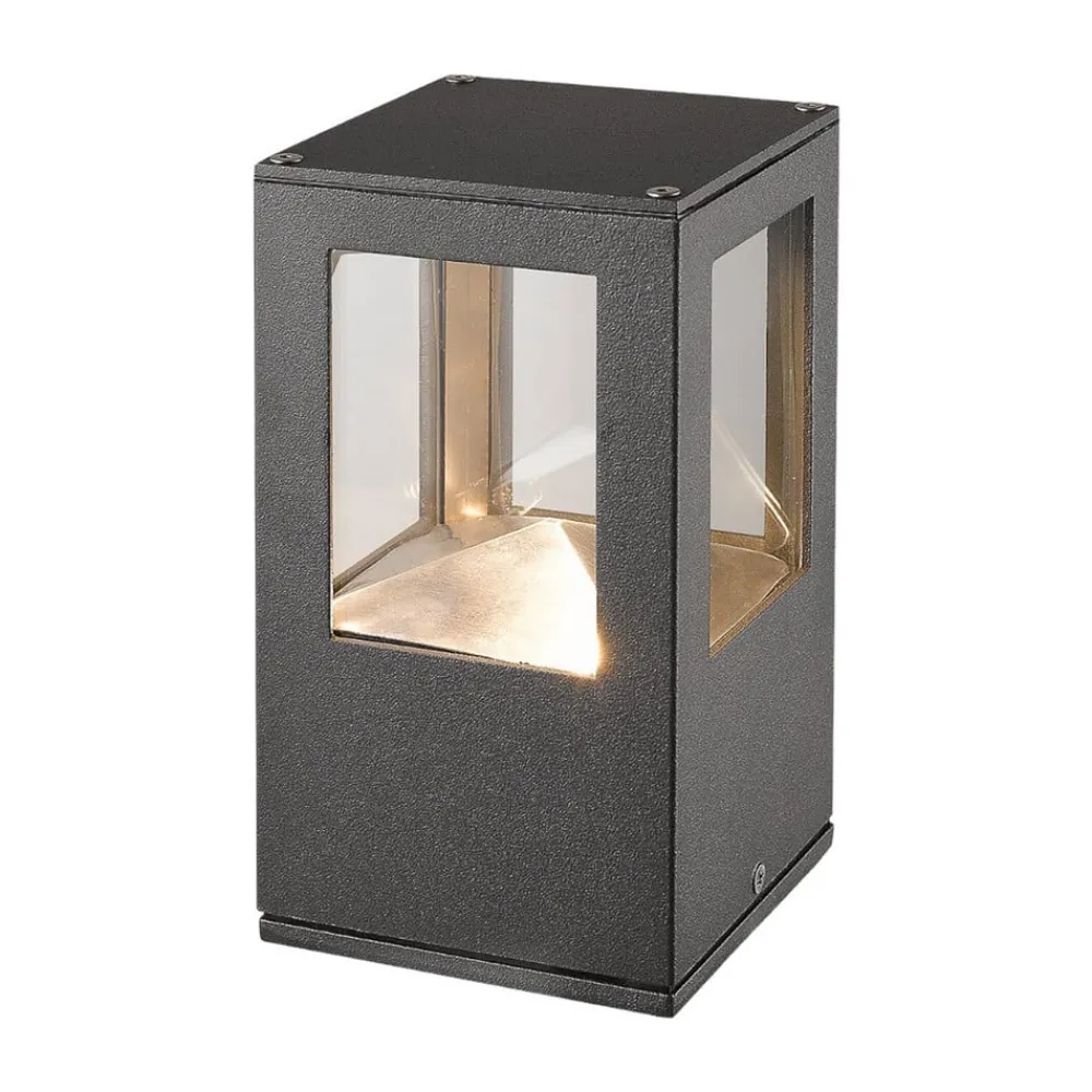 Lucande Terrassebelysning>LED-sokkellampe Nicola, 20 cm, antracit, IP54