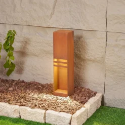 LED-sokkellampe Oxido, rustfarvet, cortenstål^Lucande Clearance