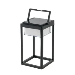 LED-solcellebordlampe Tilena, kantet, sort, dæmpbar^Lucande Online