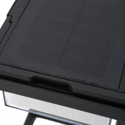 LED-solcellebordlampe Tilena, kantet, sort, dæmpbar^Lucande Online