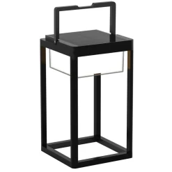 LED-solcellebordlampe Tilena, kantet, sort, dæmpbar^Lucande Online