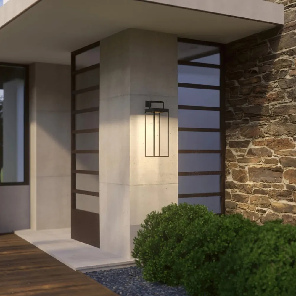 Lucande LED-solcellelampe Lynzy, 58 cm, sort, metal, IP65