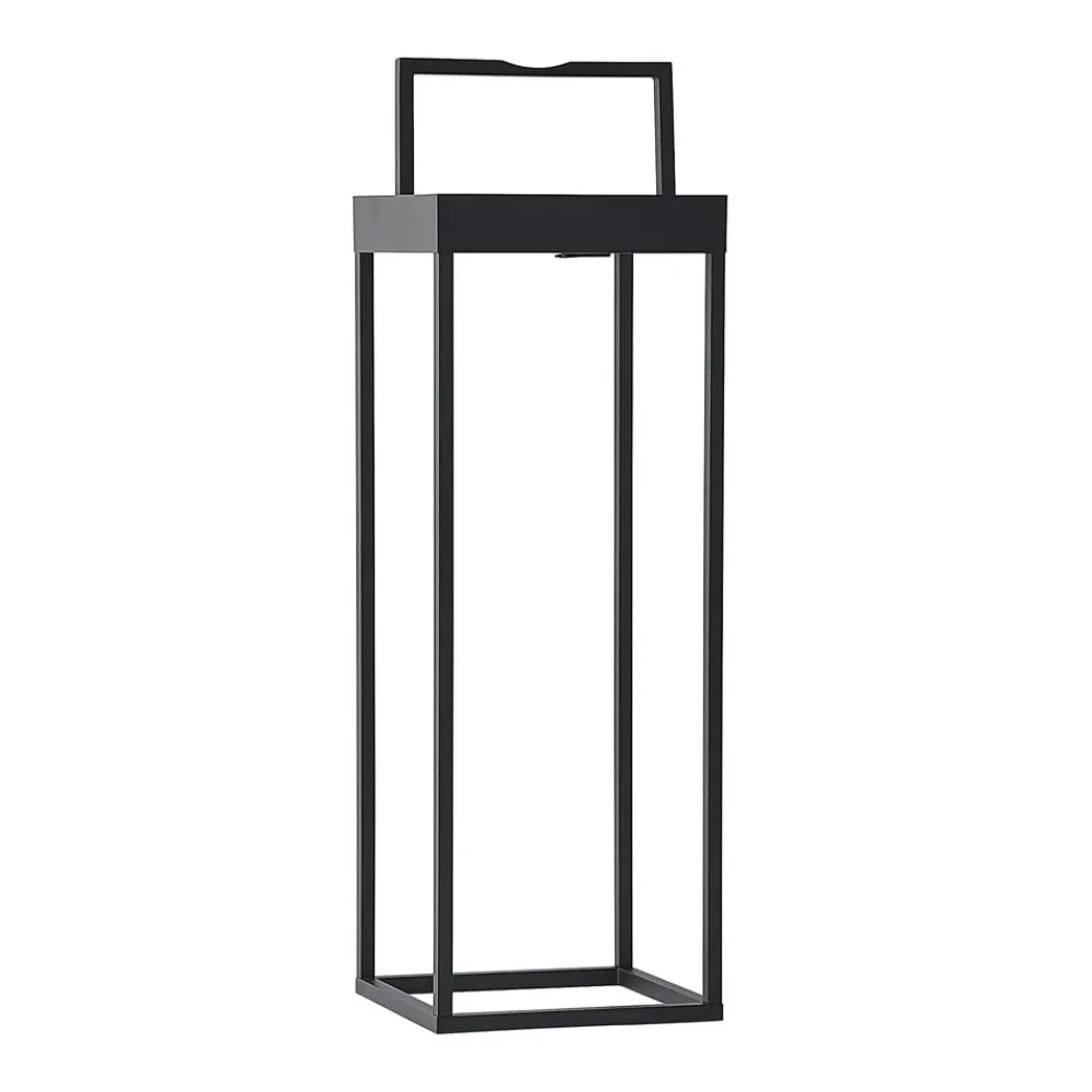 Lucande LED-solcellelampe Lynzy, 58 cm, sort, metal, IP65