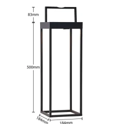 Lucande LED-solcellelampe Lynzy, 58 cm, sort, metal, IP65