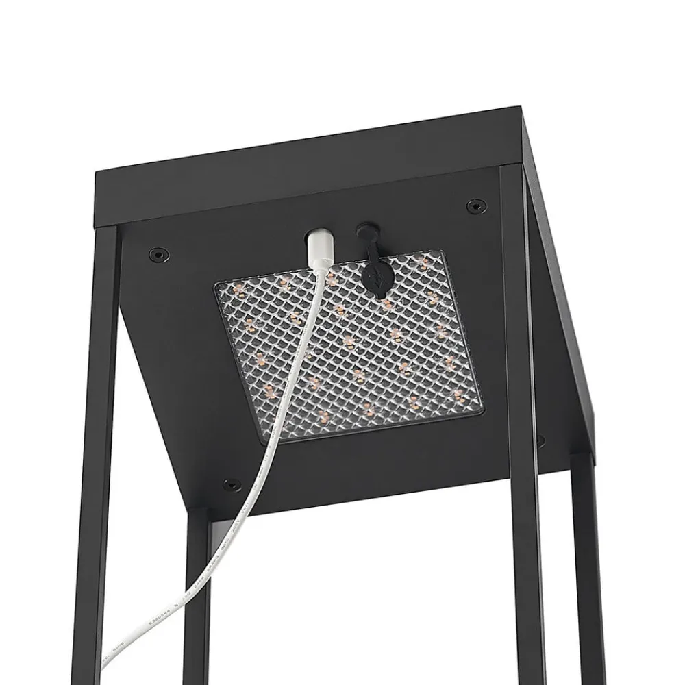 Lucande LED-solcellelampe Lynzy, 58 cm, sort, metal, IP65