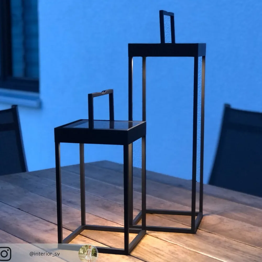 Lucande LED-solcellelampe Lynzy, 58 cm, sort, metal, IP65