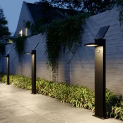 LED-solcellelampe Silvan, 100 cm, sensor, antracit^Lucande Online