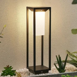 Lucande Solcellelamper|Terrassebelysning>LED-solcellelampe Eliel, højde 50 cm, sort