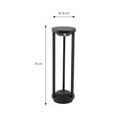 Lucande LED-solcellelampe Nilea, Ø 16 cm, sort, sensor