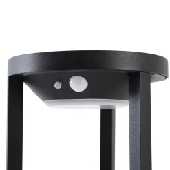 Lucande LED-solcellelampe Nilea, Ø 16 cm, sort, sensor