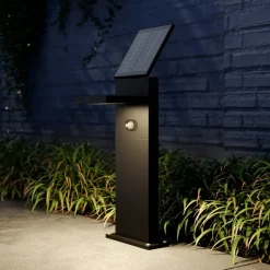 LED-solcellelampe Silvan, 60 cm, sensor, antracit^Lucande Discount