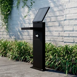 LED-solcellelampe Silvan, 60 cm, sensor, antracit^Lucande Discount