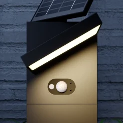 LED-solcellelampe Silvan, 60 cm, sensor, antracit^Lucande Discount