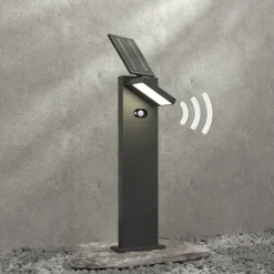 LED-solcellelampe Silvan, 60 cm, sensor, antracit^Lucande Discount