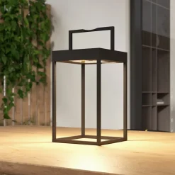 LED-solcellelampe Lynzy, 38 cm, sort, metal, IP65^Lucande Clearance