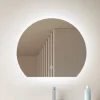 Lucande LED-spejl Celestiel, halvcirkelformet, CCT, Ø 50 cm