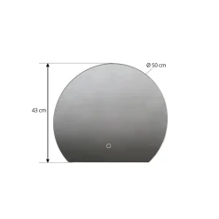 Lucande LED-spejl Celestiel, halvcirkelformet, CCT, Ø 50 cm