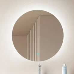 Lucande Møbel Og Interiør>LED-spejl Celestiel, rund, opvarmbar, CCT, Ø 60 cm