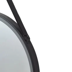 LED-spejl Lelin, Ø 60 cm, sort, aluminium, CCT^Lucande Clearance