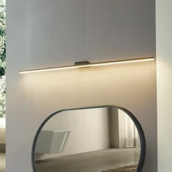 Lucande Væg- Og Spejllamper>LED-spejllampe Kivana, sort, metal, 120 cm IP44