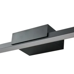 Lucande LED-spejllampe Kivana, sort, metal, 90 cm, IP44