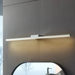 Lucande Væg- Og Spejllamper|Væglamper>LED-spejllampe Kivana, krom, metal, 90 cm, IP44