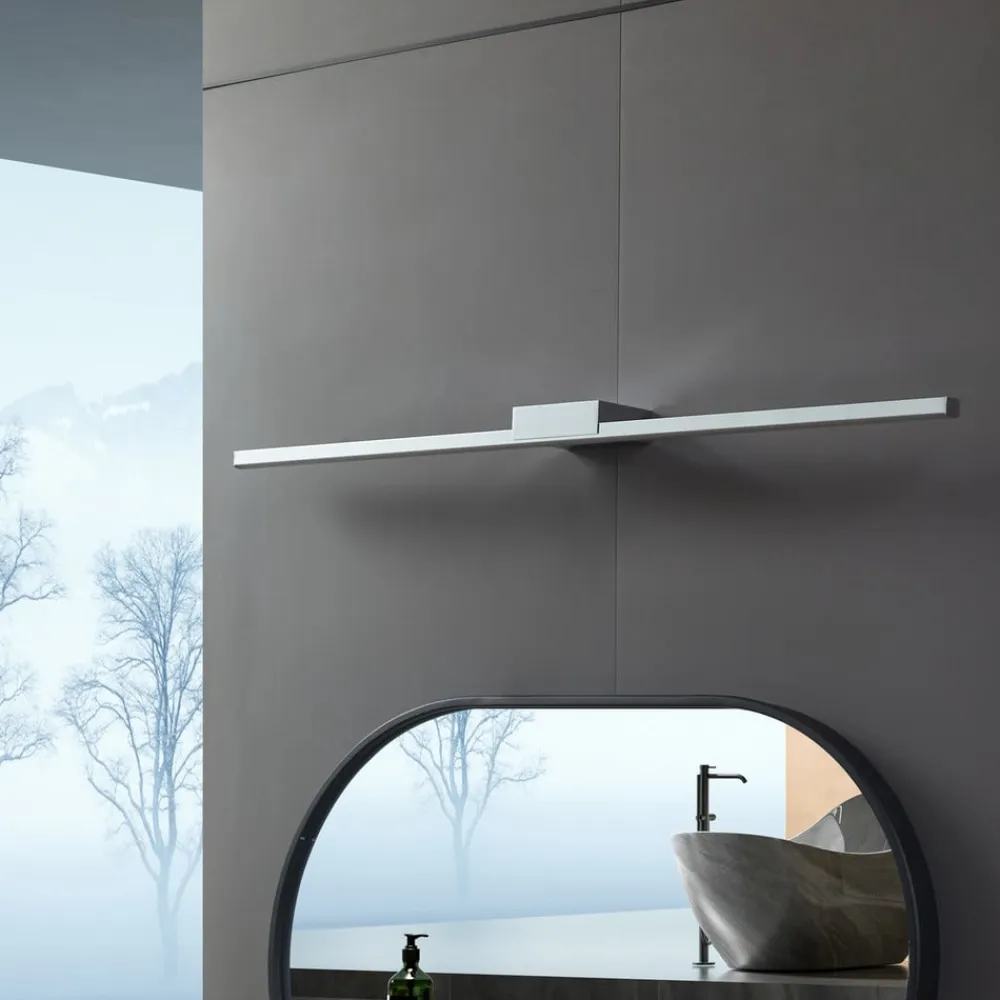 Lucande Væg- Og Spejllamper|Væglamper>LED-spejllampe Kivana, krom, metal, 90 cm, IP44