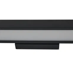 Lucande LED-spejllampe Zafira, sort, aluminium, 90 cm, IP44
