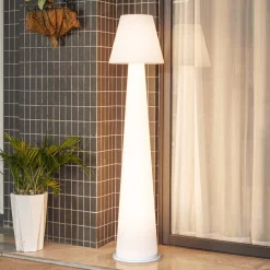 LED-terrasselampe Gauri, hvid, 153 cm, IP44^Lucande Discount